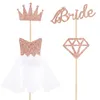 Festive Supplies 4Pcs Wedding Party Decoration Bride To Be Cake Topper Hen Diamond Dress Decor Cup