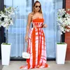 Casual Dresses Chic Hollow Out Backless Sexy Women Summer Maxi Dress Sleeveless Halter Color Striped Print Club Party Vestidos Robe Femme
