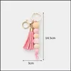 Keychains Lanyards Fashion Beads Keychains for Women Girls Simple Summer Sil Wood P￤rled Pendant Tassel Keychain Accessory Gifts D DHFMP