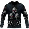 Herren Hoodies Dark Plstar 3D-Druck Schädel Gothic Muster Harajuku Streetwear Pullover Langarm Casual Unisex Hoodies/Sweatshirt/Reißverschluss