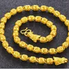 Chains Hollow Beads Chain Yellow Gold Filled Fashion Mens Necklace Gift