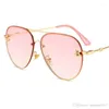 Sunglasses Bee Pilot Vintage Glasses Shades For Women Men Metal Frame Fashion Designer 2022 High Quality299E