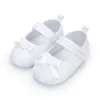 最初の歩行者生まれの赤ちゃんの女の子のボウノットプリンセスシューズノンスリップソールソリッドプレシャーカー幼児靴