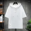 Men's T Shirts Summer Thin Breathable Hooded Short Sleeve T-shirt Men's Large Medium Work Clothes Sweater