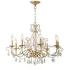 Chandeliers American Country Living Room Light Creative Chandelier Lighting French Luxury Crystal Lamp Wrought Iron Gold