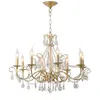 Ljuskronor American Country Living Room Light Creative Chandelier Lighting French Luxury Crystal Lamp smidesjärnguld