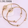 Charm Bracelets 5Pcs Trendy Gold Color Jewelry Inlay CZ Crystal Letter Spacer Bead Women Cuff Bangles