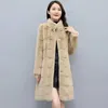 Femmes fourrure longue Faux manteau femme vêtements vison haute qualité luxe hiver veste femmes 2022 mince hauts à la mode en peluche noir Parkas