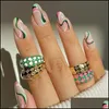 Band Ring Ring Ring Instagram Vintage Style Double Layer Colide Colourf Love Heart Ring