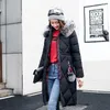 Damesgeul Lagen Big Fur Winter jas verdikt Parka Dames stiksel Slim Long Down Cotton Ladies Jacket 2022