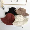 Beanie/Skull Caps Bucket Hats Women Winter Thicken Knitting Warm Basin Caps Korean Style Students All-match Folding Solid New Womens Stylish Retro T221020