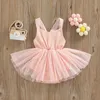 Rompers 2022 Summer Newborn Baby Solid Color Mesh Tulle Romper Girls Clothes Princess Sleeveless Jumpsuit Skirt Costume J220922