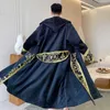 Men's Robes Luxury Winter Black Gold Paisley Velvet Long Nightgown Hooded Warm Bath Sleepwear Clothing 221025252K