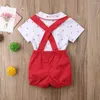 Ensembles de vêtements Born Baby Boys Vêtements Gentleman Costumes Toddler Bow-tie Barboteuse Tops Bretelles Shorts Salopettes Tenues 0-24M