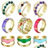 An￩is de casamento an￩is de casamento moda colorf stone natural anel de esmal