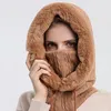 Radfahren Caps Outdoor Winter Pelz Kappe Maske Ski Hut Bequeme Warme Weiche Polyester Lätzchen Integrierte Kopf Für Snowboarden