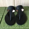 Sommar lyxig g sandaler designer kvinnor flip flops tofflor äkta läder glider metallkedja damer casual skor