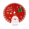 Juldekorationer P82E Burlap Tree Kjol Red Mat med stort Santa Mönster för fest