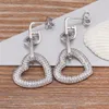 Boucles d'oreilles pendantes AIBEF haute qualité femmes CZ ZirconDrop mode cuivre or ruban creux coeur pendentif oreille accessoires pour cadeau