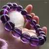 Strand Natural Uruguay Amethyst Quartz Crystal Beads Bracelet 11.8mm