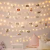 Strings LED String Lights Po Clip USB Batterij bediende Garland Fairy Lamp Kerst Decoratie Holiday Feest Wedding Kerstmisverlichting