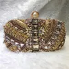 Pärled middagsfest handgjorda pärlstav handväska med diamant inlagd bankettklänning väska A5060