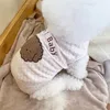 Ropa para perros Abrigo de algodón cálido de Yorkshire Chaqueta pequeña de otoño e invierno Ropa de dibujos animados Chaleco de peluche Camisa abierta para mascotas