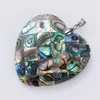Pendant Necklaces MOP17 Heart Abalone Natural Shell Green 10 Pieces