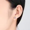 Nuovi orecchini a bottone in argento S925 con fiori di zircone di alta qualità gioielli da donna orecchini di pietre preziose lucide di lusso squisito regalo di accessori per la festa nuziale