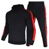 Men's Tracksuits Y2K Autumn Winter Jogging Suits For Men Striped Hoodie Pants Casual Tracksuit Male Sportswear Gym Clothing Sweat Suit