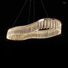 Lustres Post-moderne anneau lustre en cristal éclairage salon LED brillant luxe noir plafonniers