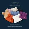 Beanie/Skull Caps Korean Cute Cartoon Bear Ear Beanies Hat Student Wild Warm Thickened Knitted Cap Autumn and Winter Ear Protection Women's Hats T221020