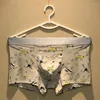 Onderbroek volle print ijs zijden boksers mannen shorts mannelijk ondergoed penis zakje uitstraling sexy slipje jeugd cartoon boksershorts cockcon