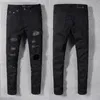 2022 HipHop High Street Modemarke Jeans Stickerei Patch Fold Stitching Men039s Designer Motorradfahrung Slim Pants6704319