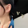 Ear Stud Simple 18K Gold Plated 925 Silver Luxury Brand Designers Letters Stud Geometric Famous Women Crystal Rhinestone Pearl Earring Wedding Jewerlry Love Gifts