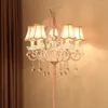Zemin lambaları Avrupa tarzı prenses kristal ışıkları modern pembe sıcaklık başucu lambası led basit lüks mum