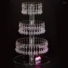 Bakeware Tools 4 Tier Wedding Acrylic Crystal Cake Stand Clear Desktop Cupcake Candy Plate Shelf Reusable Birthday Dessert Display Holder