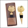 Bar Tools Metal Wine Stopper Bar Tool Creative Rose Flower Shape Champagne Cork Wedding Guest Gift Drop Delivery 2022 Home Garden Ki Dhlmc