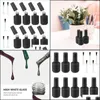 Storage Bottles Jars Storage Bottles Jars 1Set Creative Nail Polish Bottle Glass Container Sub Black Drop Delivery 2022 Home Garde Dhxx0