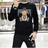 Erkek Sweatshirts Yeni Winter West Batı Sıcak Elmaslar Tasarım Ayı Logo Nakış Uzun Kollu Gömlek Yüksek kaliteli pamuk çok renkli ince yuvarlak boyunlu kazak m-4xl