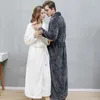 Amantes de dormir masculino robe grávida outono inverno robo de banho puro beiel