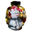 Felpe con cappuccio da uomo 2022 Babbo Natale Maglione di Natale Felpe in pile Uomo e donna Cappotti casual Top Abiti stampati 3D per bambini