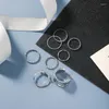 Anhänger Halsketten 2022 Mode Metall Kupfer Geometrische Runde Doppelschicht Männer und Frauen Offene Party Ring Schmuck 7 teile/satz