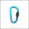 Keychains Lanyards Mountaineering Buckle Outdoor Cam Hanging Hook Aluminum Alloy Keychain Security Carabiner Drop Delivery 2022 Fa Dhnp2