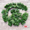 الزهور الزخرفية 2.1m 12pcs Wired Ivy Leaves Garland Silk Cilk Vine Greenery for Wedding Home Office Decoratiove Wereats 2022 Style