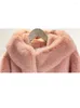 Women's Fur Women Loose Thick Warmth Coat Blue Hooded 2022 Winter Temperament Elegant Lazy Style Casual Clothing Faux Mink Coats