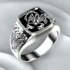 925 Silver Vintage Style Embossed Men's Ring Scorpion Memorial Day Rings Punk Ring Jewelry