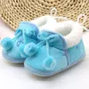 First Walkers Born Baby Boy Girl Cute Plus Cashmere Bownot Slippers Warm Cotton Wool Soft Bottom Shoes 0-18M