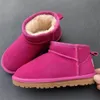 Детская обувь девочки сапоги зима теплые лодыжки для мальчиков бот бот черно -розовый ботинок детей снежные ботинки детские плюшевые мини -антилопа коричневый цвет