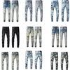 Mens jeans designer jeans Slim Motorcycle Causal jean Hip Hop Fashion Washed Long Straight brand high street Black Pants size 29-38